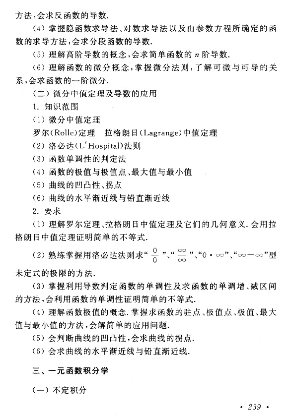 2015年成考專升本高等數(shù)學(xué)(一)考試大綱